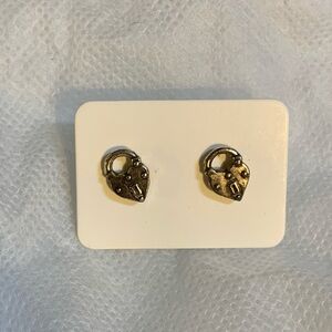NWOT Disney Alice in Wonderland Heart Padlock Stud Earrings